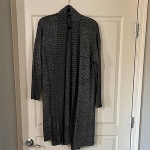 Lane Bryant Gray and Silver Long Cardigan Sweater